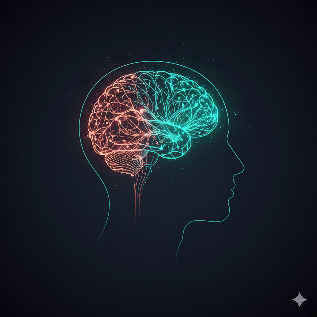 Brain neural pathways forming new connections