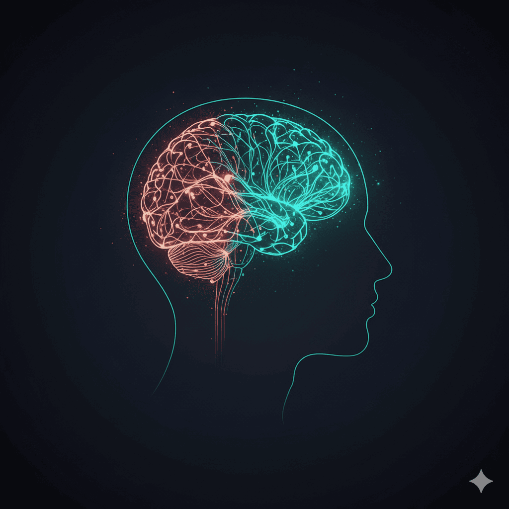 Brain neural pathways forming new connections